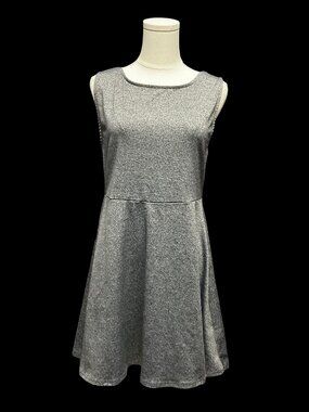 Grey A-Line Dress w/ Deep V Back Detail